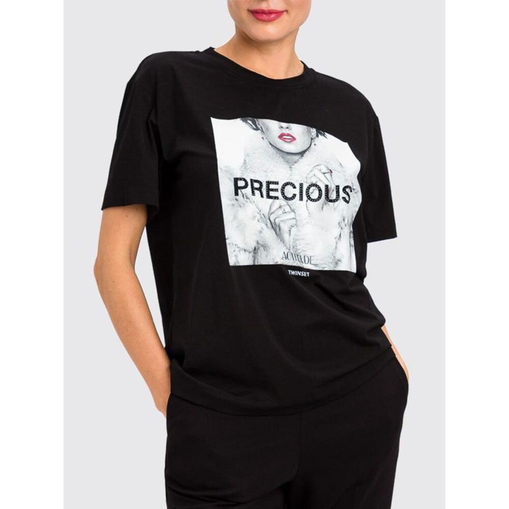 Actitude Twinset Women Actitude Twinset Graphic Print And Logo Cotton T-Shirt